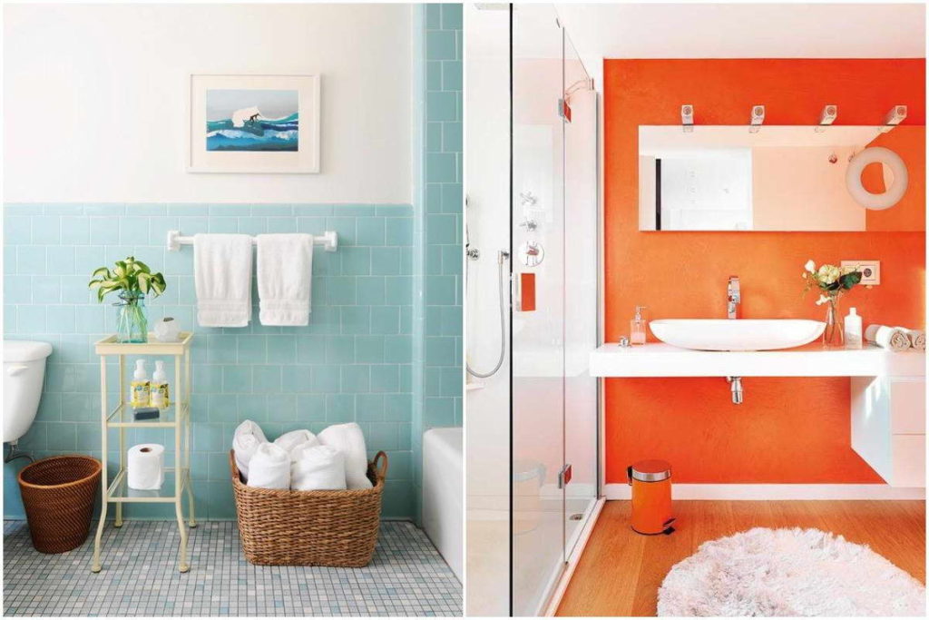 One-colour bathroom fitting in bright colours